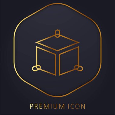 3d Modelleme Altın Hat prim logosu veya simgesi