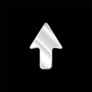 Arrow Up silver plated metallic icon