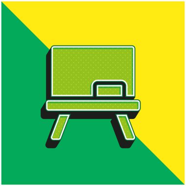 Karatahta Yeşil ve sarı modern 3D vektör simgesi logosu