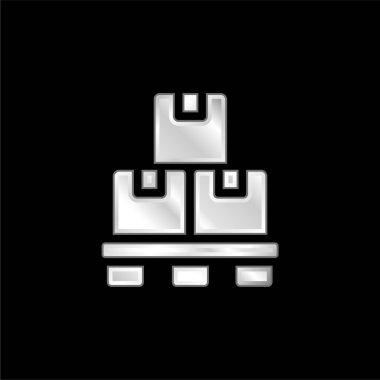 Kutu gümüş kaplama metalik simge