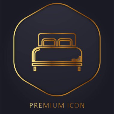Yatak altın çizgisi prim logosu veya simgesi
