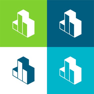 3B Çubuklar Grafiksel Düz Renk en az simge kümesi