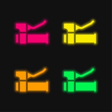 Fren dört renk parlayan neon vektör simgesi