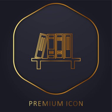 Kitaplar altın çizgi premium logo veya simge