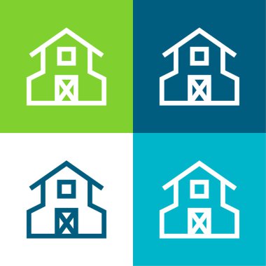 Ahır Düz 4 renk en küçük simge kümesi