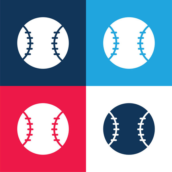 Бейсбол синий и красный четыре цвета минимальный набор значков