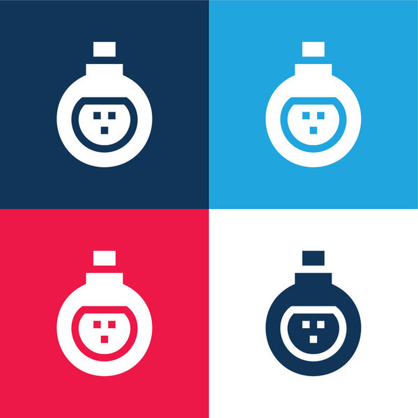 Antidote blue and red four color minimal icon set