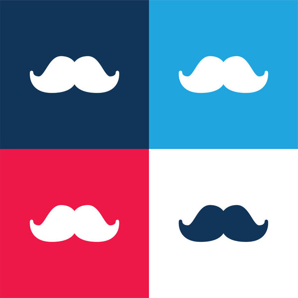 Big Moustache blue and red four color minimal icon set