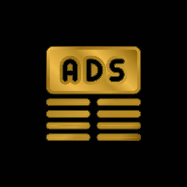 Banner gold plated metalic icon or logo vector