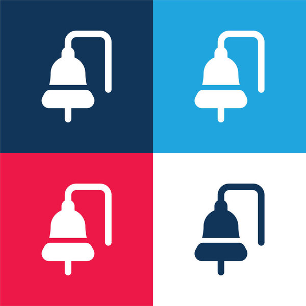 Boat Bell blue and red four color minimal icon set