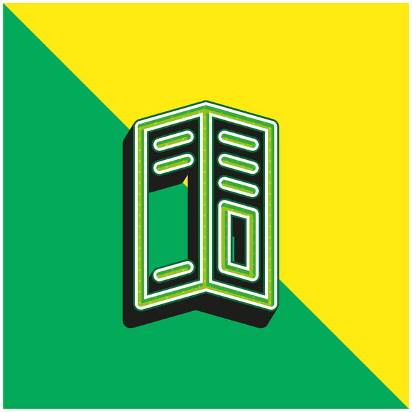 Big Brochure Green and yellow modern 3d vector icon logo