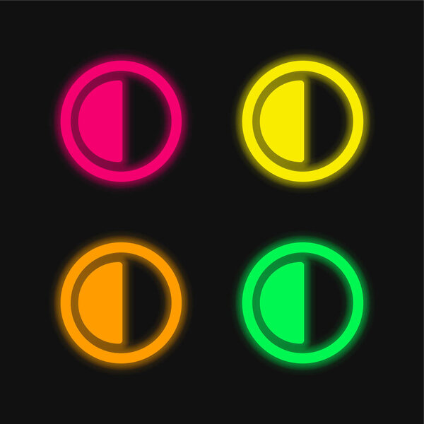 30 Minutes four color glowing neon vector icon