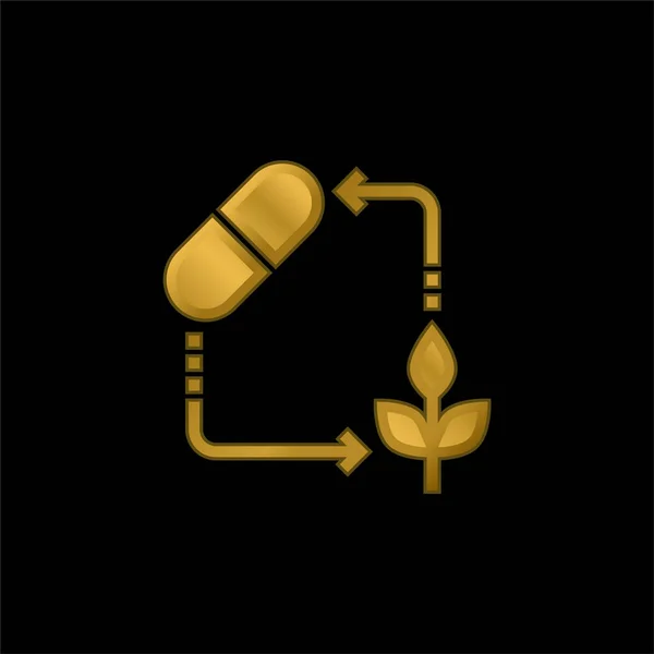 Металлическая Иконка Вектор Логотипа Золотым Покрытием — стоковый вектор