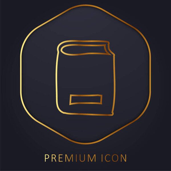 Книга золотая линия премиум логотип или значок