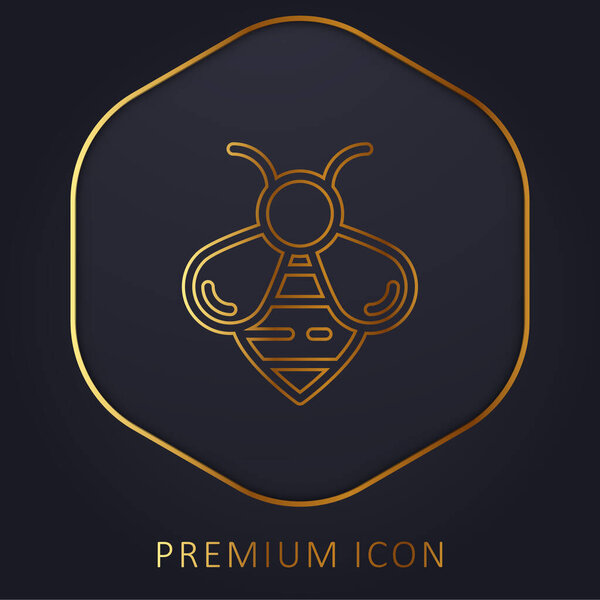 Bee golden line premium logo or icon