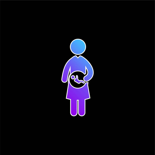 Baby In Mother Uterus blue gradient vector icon