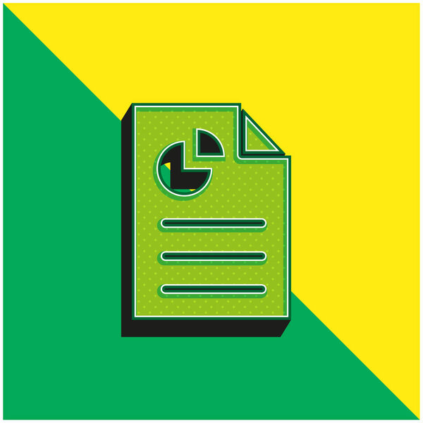 Analytics Green and yellow modern 3d vector icon logo