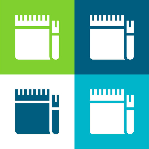 Blanket Flat four color minimal icon set