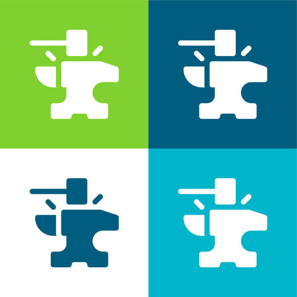Anvil Flat four color minimal icon set