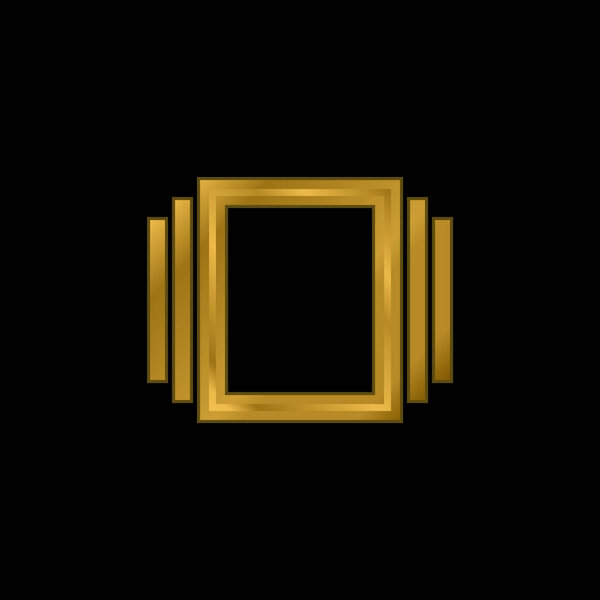 Позолоченные альбомы, металлическая икона или вектор логотипа