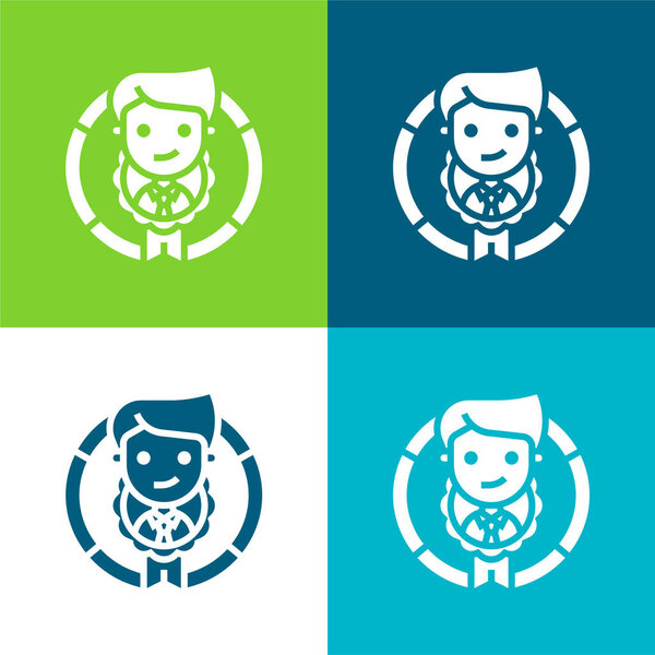 Оценка Плоский четырехцветный минимальный набор значков