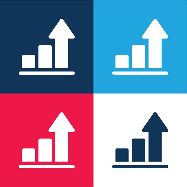 Бары синий и красный четыре цвета минимальный набор значков