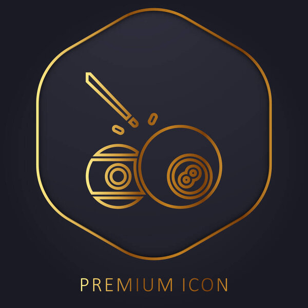 Ball Pool golden line premium logo or icon