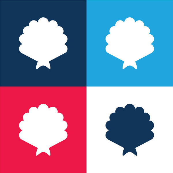 Big Shell blue and red four color minimal icon set