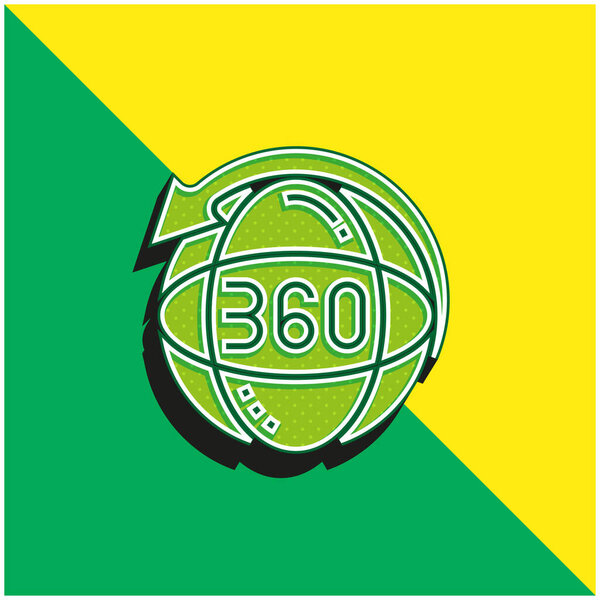 360 Green and yellow modern 3d vector icon logo