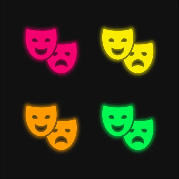 stock vector Art Dec  four color glowing neon vector icon