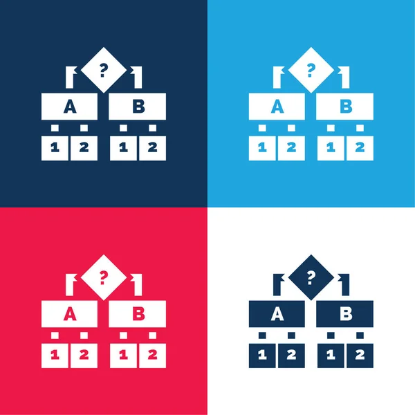 Algorithmus Blau Und Rot Vier Farben Minimalen Symbolsatz — Stockvektor