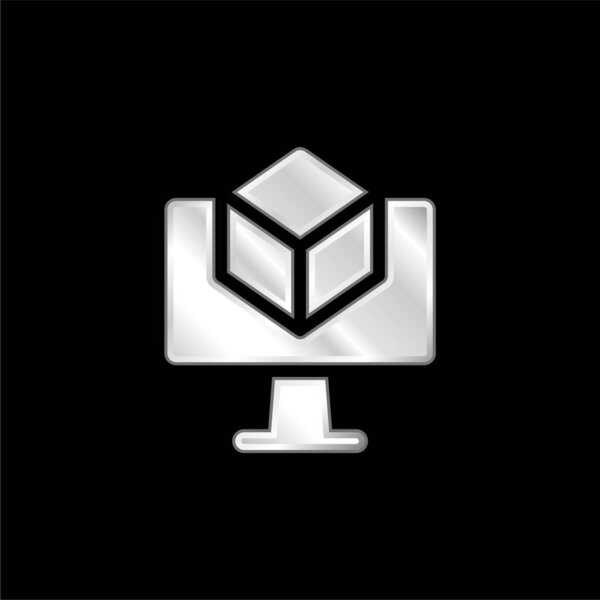 Трехмерный серебряный металлический значок