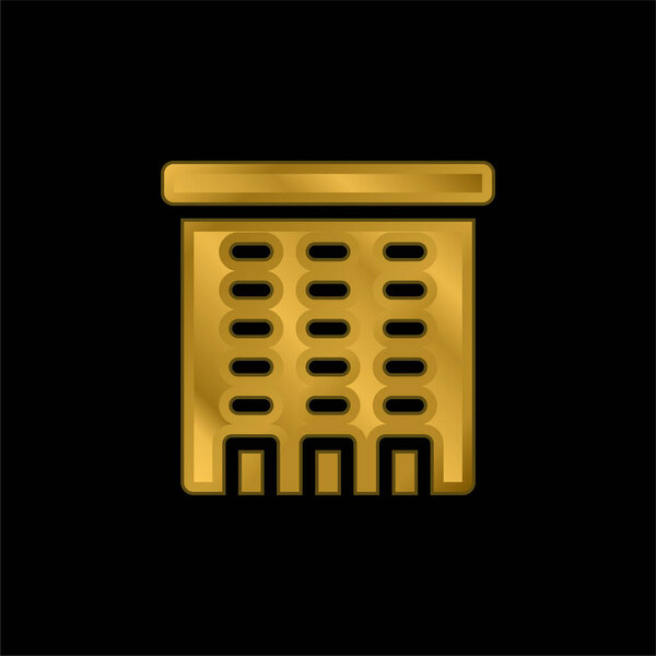 Позолоченная икона квартиры или вектор логотипа
