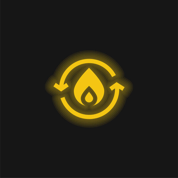 Bio Energy yellow glowing neon icon