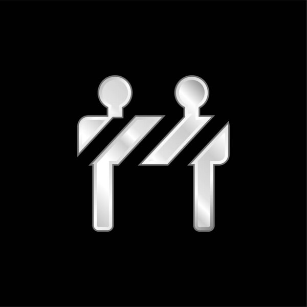 Barrier silver plated metallic icon