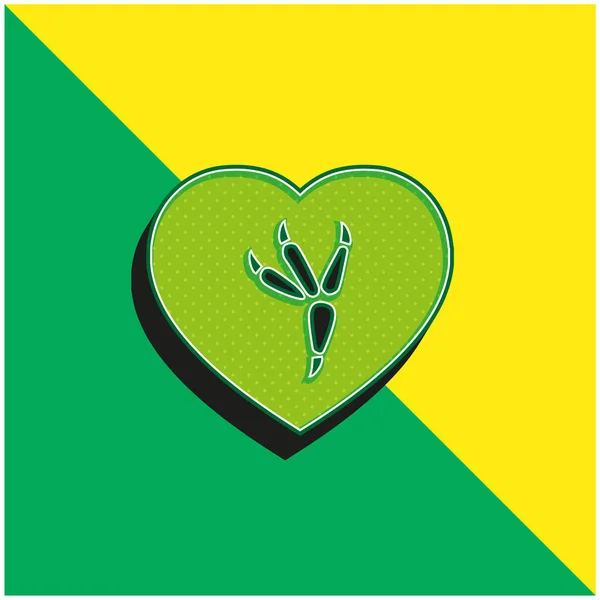 stock vector Bird Print Green and yellow modern 3d vector icon logo