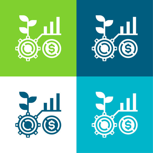 Бенифит Плоский четырехцветный минимальный набор иконок