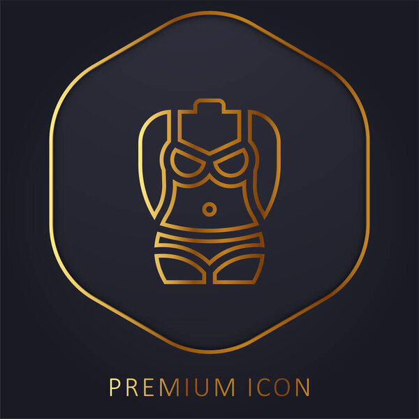Body golden line premium logo or icon