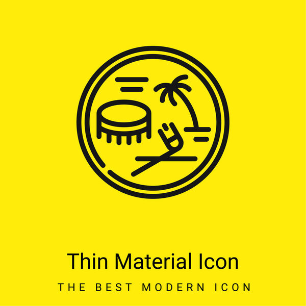 Американский Самоанский доллар минимальная ярко-желтая икона материала