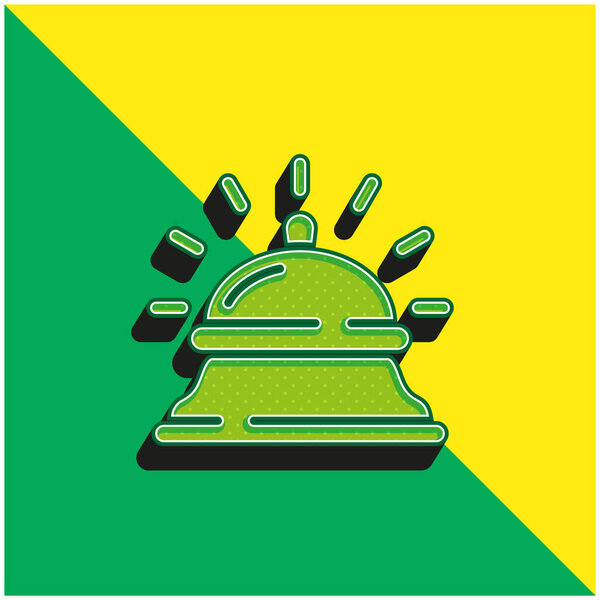 Bell Green and yellow modern 3d vector icon logo