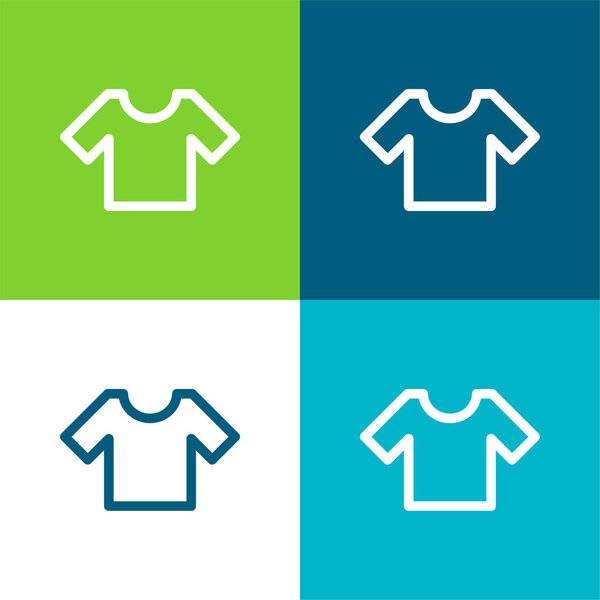 Базовая футболка Плоская четырехцветная минимальный набор значков