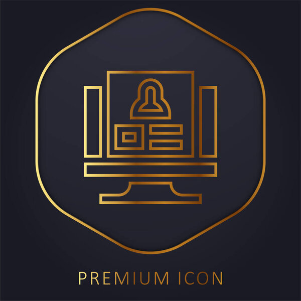Background Check Golden Line  Logo Icon — Vector de stock