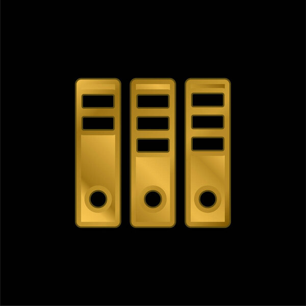 Archives gold plated metalic icon or logo vector