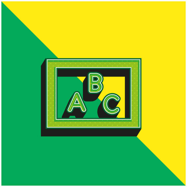 Blackboard Green and yellow modern 3d vector icon logo