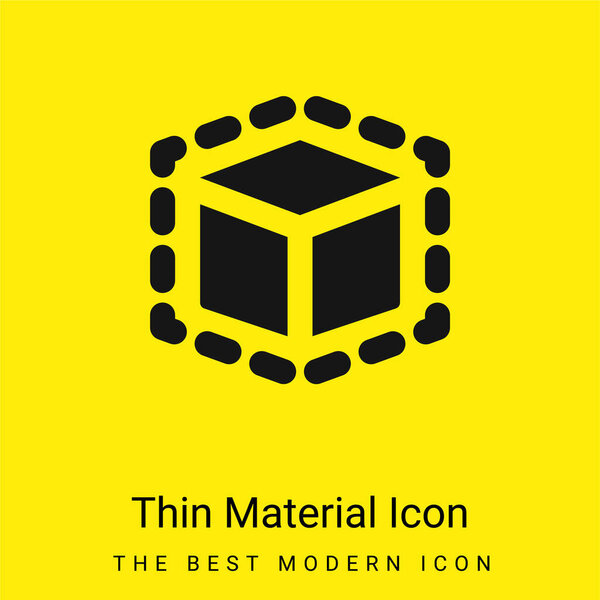 3d Modeling minimal bright yellow material icon