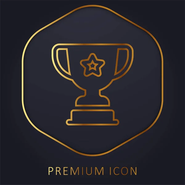 Award Golden Line Premium Logo Icon — Stock Vector
