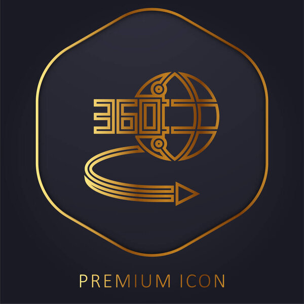 360 градусов золотой линии премиум логотип или значок