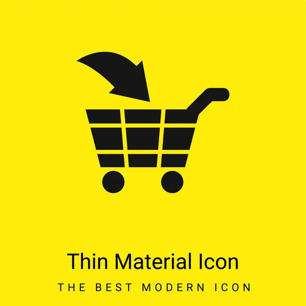 Add Cart Commercial Symbol Minimal Bright Yellow Material Icon — Stock Vector