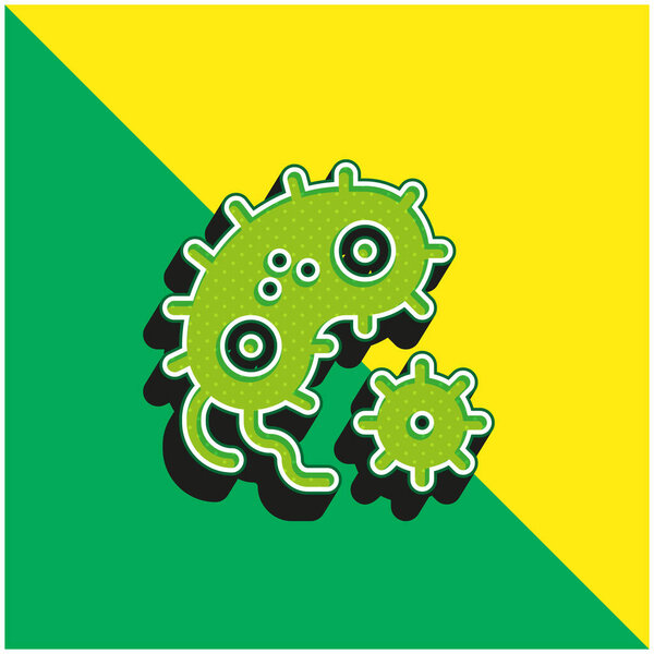 Bacteria Green and yellow modern 3d vector icon logo