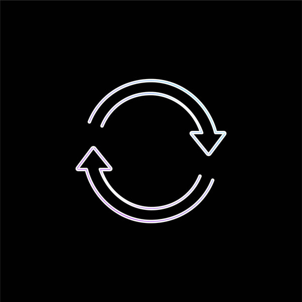 Arrows Ultrathin Circle In Clockwise Direction blue gradient vector icon